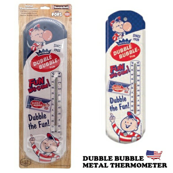 ダブルバブル 温度計 おしゃれ 壁掛け ブリキ看板 メタル サーモメーター アメリカン雑貨 アメリカ雑貨 ガレージ 壁装飾 レトロ アンティーク ヴィンテージ インテリア おしゃれ かわいい DUBBLE BUBBLE