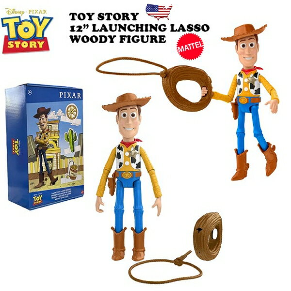 マテル トイストーリー フィギュア ウッディ おもちゃ MATTEL TOY STORY 12inch LAUNCHING LASSO WOODY トイストーリー グッズ ウッディ ディズニーピクサー アクションフィギュア バズ アメリカン雑貨 アメリカ雑貨 アメトイ 誕生日プレゼント