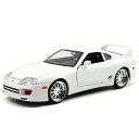 ワイルドスピード ミニカー 1/24 ダイキャストトヨタ スープラ ホワイト JADATOYS TOYOTA SUPRA WHITE 映画 ダイキャストカー ワイスピ ミニカー グッズ 車 アメ車 旧車 国産名車 ダイキャスト アメトイ アメリカン雑貨 アメリカ雑貨 通販