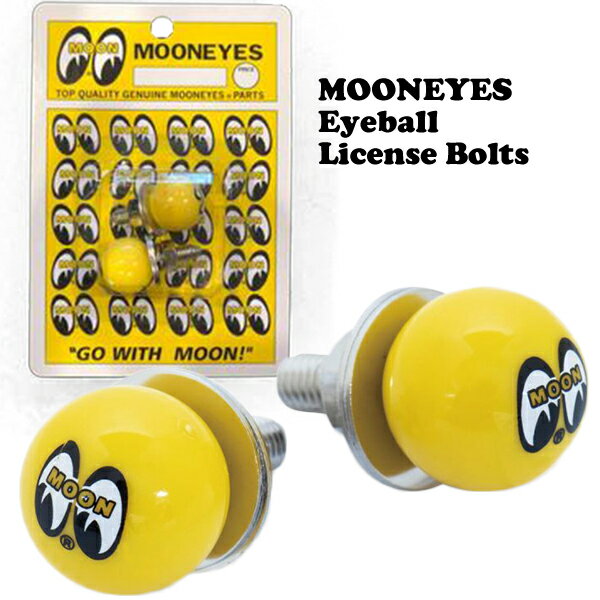 MOONEYES Eyeball ムーンアイズ アイボール ライセンス ボルト イエロー アメリカ製 車 車用品 カー用品 ナンバープレートネジ アイボール ムーンアイズ アメリカン雑貨 アメリカ雑貨 送料無料 通販 おしゃれ かわいい ドレスアップ