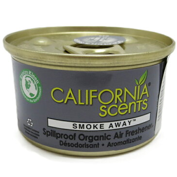 カリフォルニアセンツ スピルプルーフ オーガニック エアフレッシュナー 【スモークアウェイ】芳香剤 ミニ缶  置き型 固形タイプ Made in U.S.A 車用芳香剤 エアーフレッシュナー 室内芳香剤 アメリカ製 CALIFORNIA SCENTS air fresher
