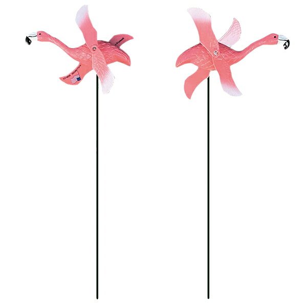 ガーデンディスプレイ ピンクフラミンゴ ウインドミル 2体セット PINK FLAMINGOS WINDMILL ガーデンオーナメント 置物 インテリア雑貨 アメリカン雑貨 ディスプレイ 庭 オブジェの商品画像 2