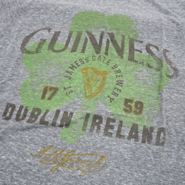 Tシャツ GUINNESS DUBLIN IRELAND CLOVER T372-M ギネスtシャツ アメリカメンズMサイズ　メンズ半袖Tシャツ　UネックTシャツ　アメカジ　カジュアル　ギネスビールTシャツ