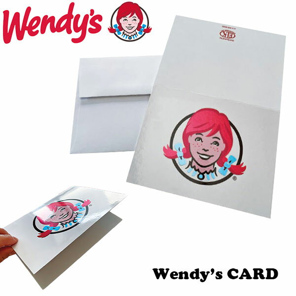 WENDY ウェンディ—ズ カード 封筒付き キャラクター メッセージカード シンプル 卒業 誕生日 ハンバーガー ウェンディ—ズグッズ...