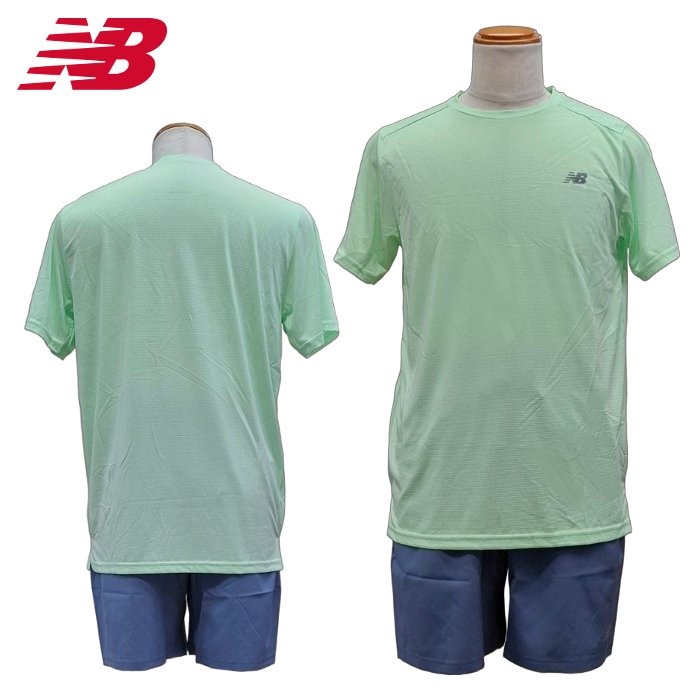 Rakuten - ニューバランス 半袖 Tシャツ＋7インチ ショーツ 上下セット (半袖 シャツ スポーツウェア ランニング MT41234 New Balance 即日発送) MT41222-LBNSET