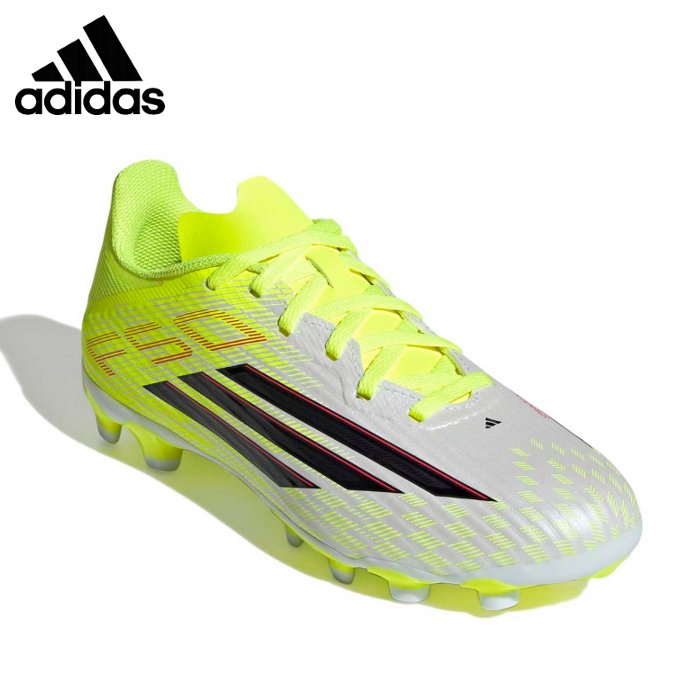 スーパーセール【3/4 20時〜4時間限定クーポン】 アディダス ジュニア サッカースパイク F50 LEAGUE HG/AG J (キッズサッカー シューズ 土 芝 各種グラウンド対応 靴 練習 部活 試合 子ども イエロー adidas 即日発送) JR9022