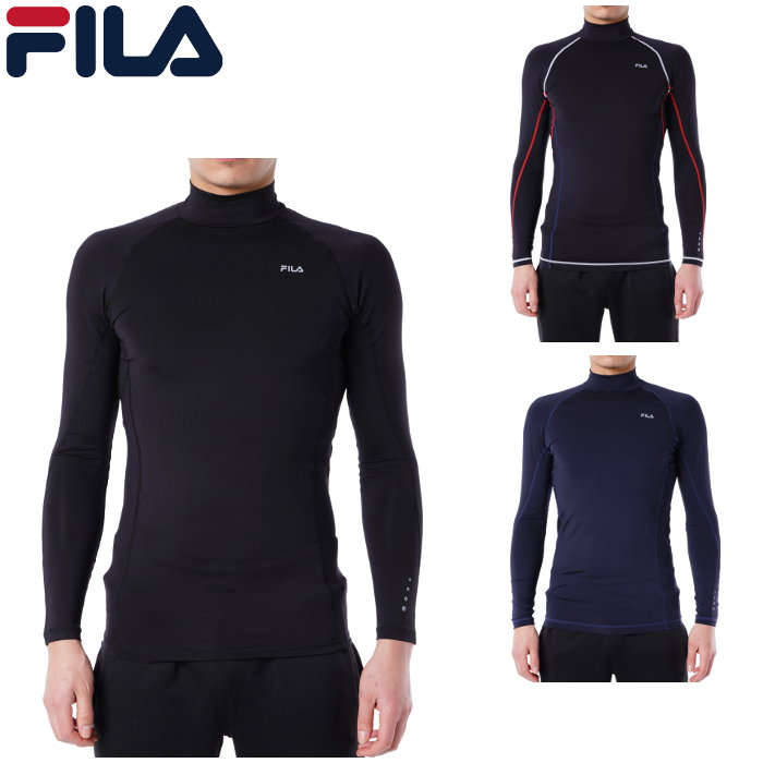 フィラ(FILA)メンズ コンプレッションシャツ(長袖 シャツ コンプレッション インナー 男性用 運動 スポーツ トレーニングウェア)445111