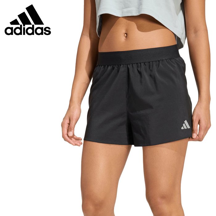 アディダス レディース ランニングパンツ (4インチ マラソン 陸上 ランナー トレーニング スポーツウェア 軽量 ブラック adidas 即日発送) TX275