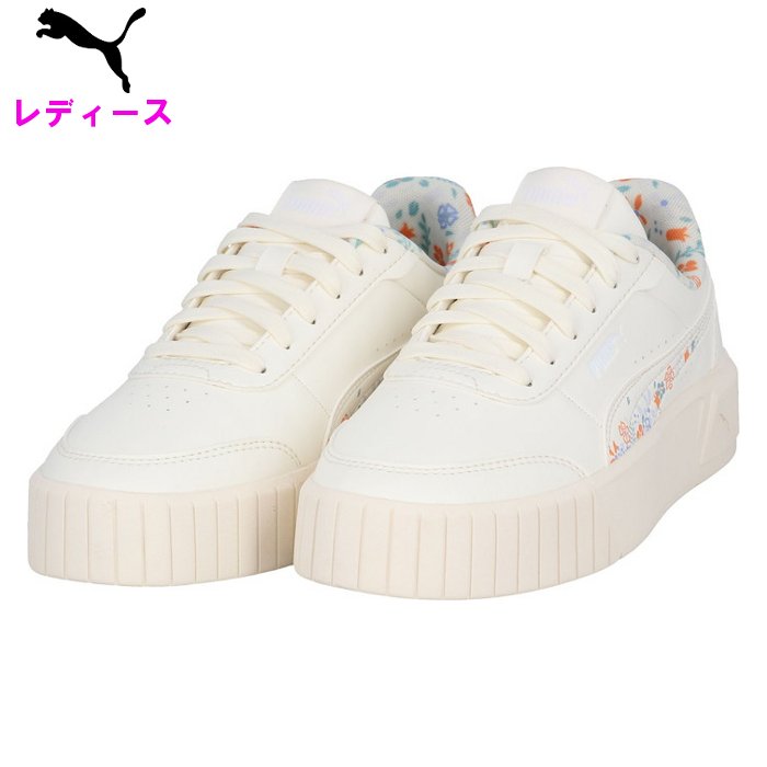 マラソン限定クーポン【当店はさらにP2倍！】 プーマ レディース スニーカー キャリーナ ミア フラワー (シューズ 厚底 女性 ファッション 靴 デイリー おしゃれ 普段使い PUMA 即日発送) 407393