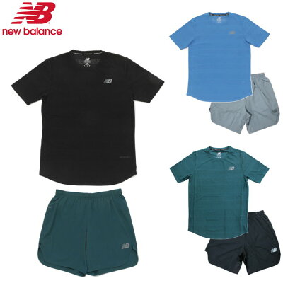 【ラスト1点】ニューバランス メンズ ランニングセット (半袖 トップス Tシャツ ランニングパンツ ショーツ 運動 スポーツウェア トレーニング New balance あす楽) AMT13277-MS11280