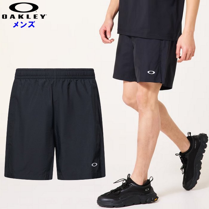 オークリー メンズ ハーフパンツ (短パン スポーツウェア トレーニング 運動 水陸両用 ランニング ブラック 黒 OAKLEY 即日発送) FOA408814