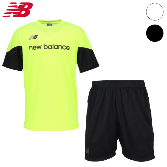 乐天商城 - ニューバランス メンズ サッカーウェア 上下セット (フットサル 半袖シャツ ハーフパンツ ランニング ジム スポーツウェア トレーニング セットアップ NEW BALANCE 即日発送) MT6145W6