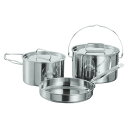キャプテンスタッグ ラグナステンレスクッカーMセット M-5530 (キャンプ アウトドア レジャー フライパン 食器 CAPTAIN STAG) M5530