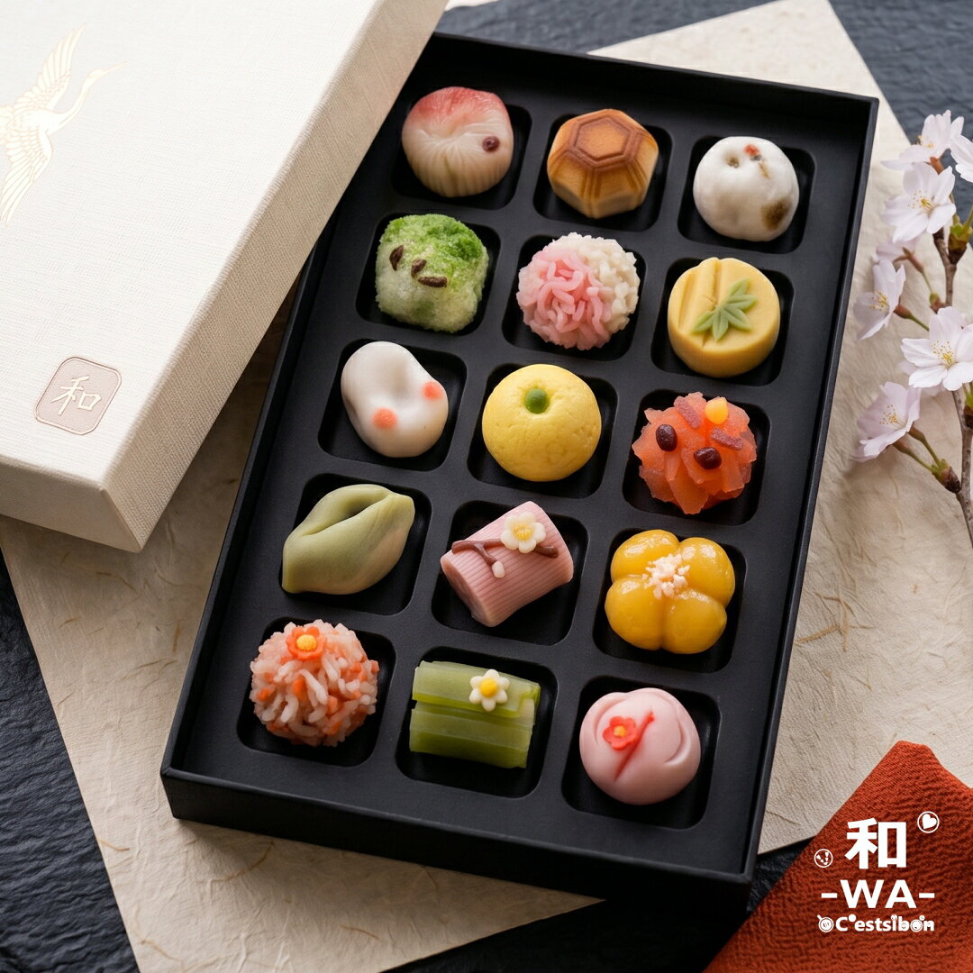 【お届けは12/29から】セシボン-C'estsibon-和-WA-「彩」上生菓子15個入送料無料 お歳暮 お年賀 年末 年始 冬ギフト ギフト プレゼント お祝い 内祝い 謹賀新年 おせち お菓子 スイーツ 詰め合わせ ご挨拶 新春 和菓子 生菓子 冷凍 あす楽対応 最強翌日配送 船橋屋 冷凍