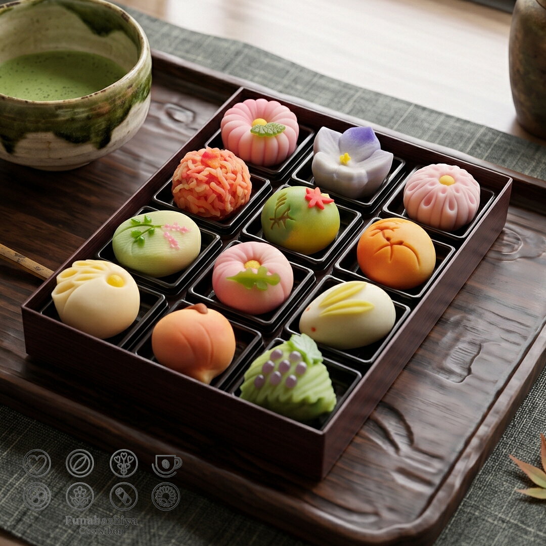 セシボン-C'estsibon-和-WA-「彩」上生菓子12個入 秋ギフト ハロウィン 七五三 いい夫婦の日 お歳暮 お年賀 ご挨拶 食べ物 お返し 生菓子 和菓子 練り切り お菓子 お祝い 内祝い プレゼント ギフト グルメ 秋 誕生日 お取り寄せ 詰め合わせ 送料無料 あす楽対応 最強翌日配送 funabashi-ya-10000020 セシボン-C’estsibon- サンプル画像2