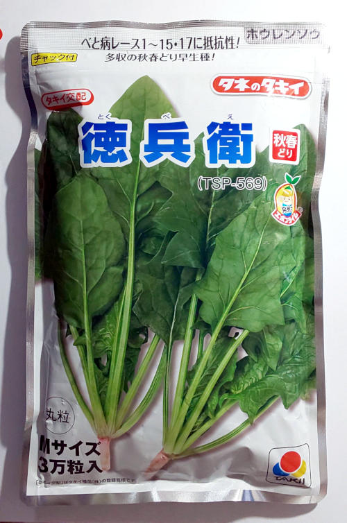 【タキイ種苗】徳兵衛ほうれん草　M　30000粒