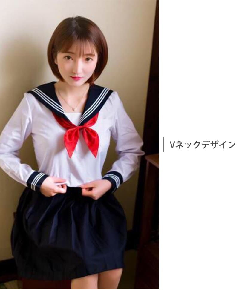制服 セーラー服 4点セット 白 コスプレ JK 女子高生 女子校生 スクール 学生服 文化祭 ハロウィン イベント 黒 可愛い SM 昭和 水兵