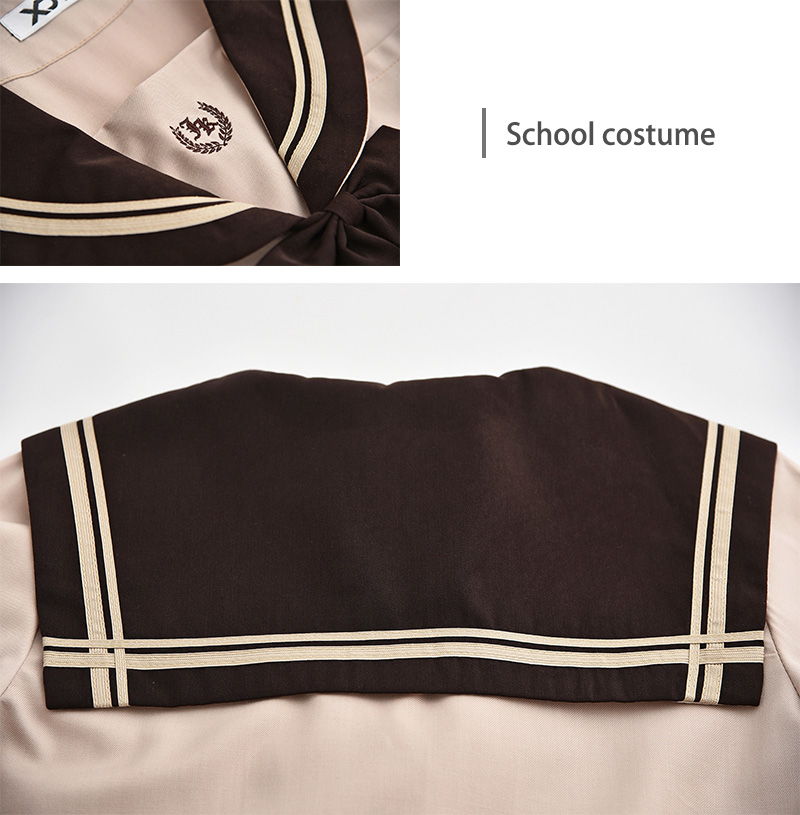制服 3点セット セーラー服 茶色 コスプレ スクール KK 女子高生 女子校生 学生服 文化祭 ハロウィン イベント 黒 可愛い SM ブラウン