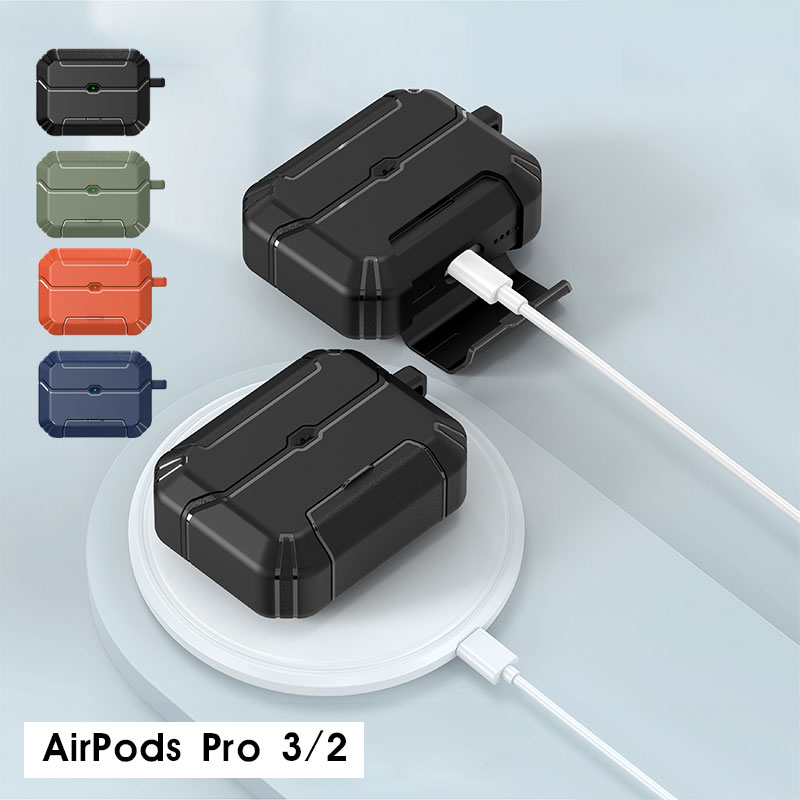 AirPods Pro 3 ケース AirPods Pro 第3世代ケース カラビナ付 紛失防止 airpods pro 3 ケース スタンド機能 AirPods …