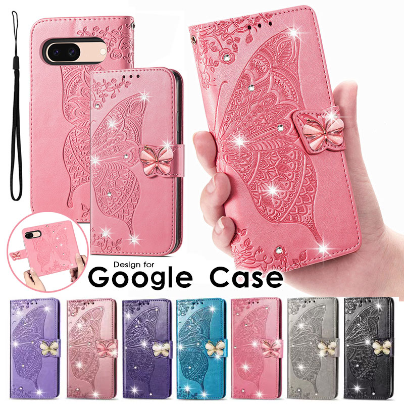 スマホケース Google Pixel 9aケース Pixel 9 Pixel 7 Pixel 7 Pro Pixel 7a Pixel 8 Pixel 8 Pro Pixel 8a ケース 手帳型 グーグルピクセル 7 プロケース カード収納 Pixel8 Pro カバー スタンド機能 蝶柄 pixel 9 pro xl ケース ハンドストラップ 落下防止 pixel 7aケース