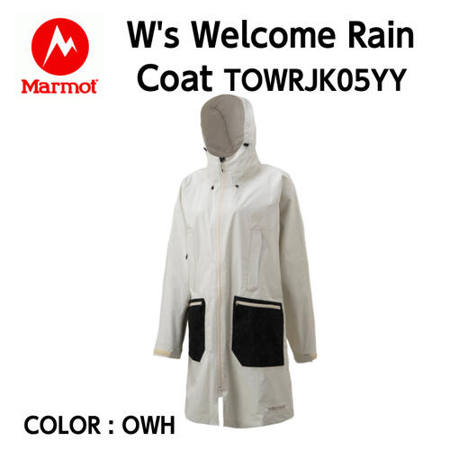 【Marmot マーモット】四角友里コラボレーション W's Welcome Rain Coat ウィメンズウェルカムレインコート OWH オフホワイト レインウェア Pertex 防水 TOWRJK05YY 国内正規品 10%OFF