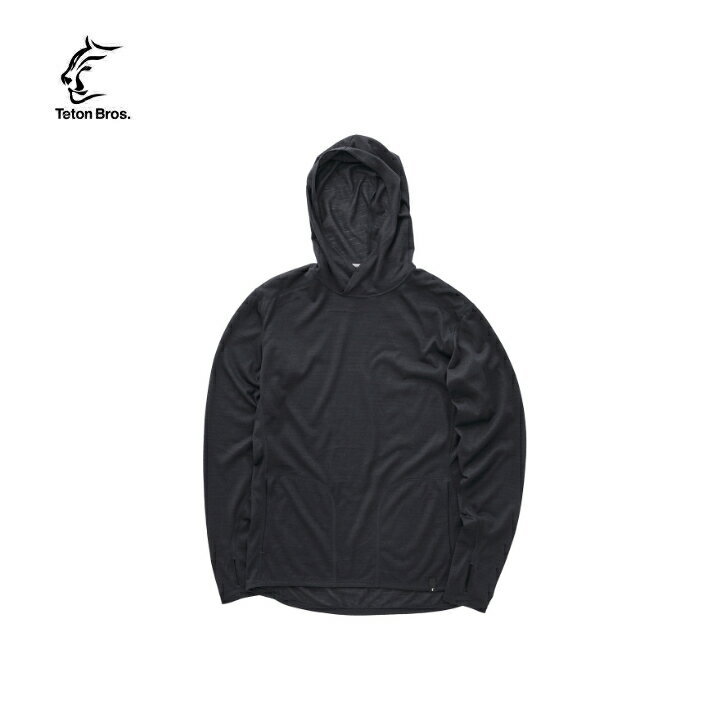 【Teton Bros. ティートンブロス】WS AXIO LITE HOODY (Women) ウィメンズ アクシオライトフーディ Black ブラック ベースレイヤー Axio ウール ポリエステル 吸湿性 防臭効果 耐久性 吸汗速乾性 トレッキング 山行 アウトドア TB251-24W