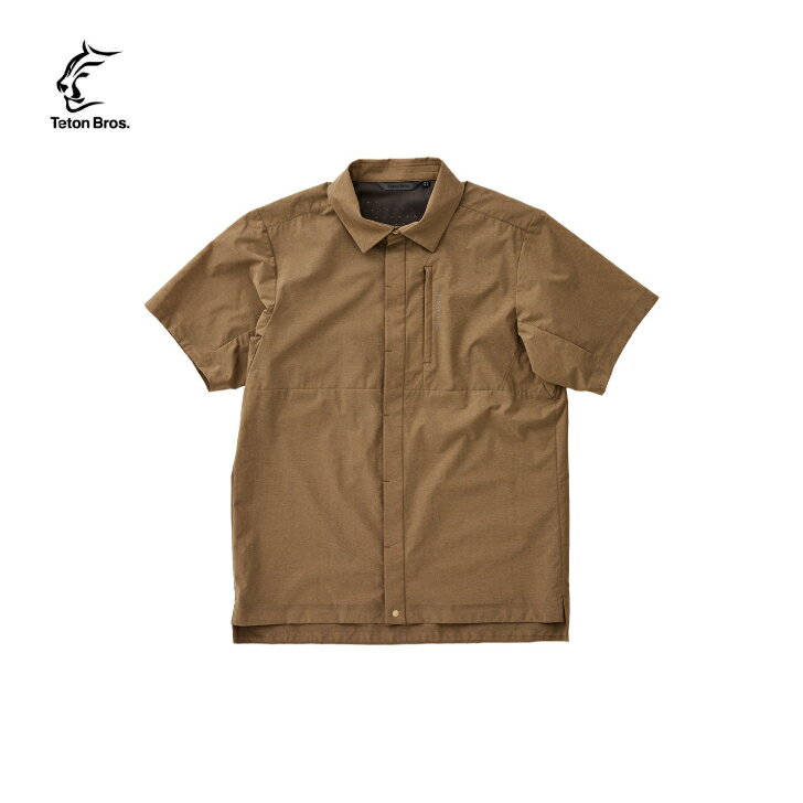 【Teton Bros. ティートンブロス】RUN SHIRT (Genderless) ランシャツ ジェンダーレス Brown ブラウン シャツ 半袖 PERTEX EQUILIBRIUM..