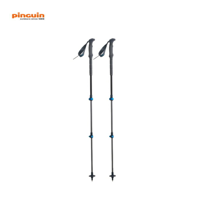 【PINGUIN ピングイン】カーボンFLフォーム（ペア） CB カーボン×ブルー トレッキングポール ストック アルミニウム7075 カーボン100～135cm 1本235g ロックシステム 軽量 剛性 バスケット付き ラバープロテクター付き トレッキング 登山 アウトドア 809152 国内正規品