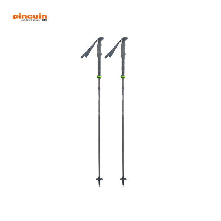【PINGUIN ピングイン】コンパクトFLフォーム（ペア） グレー トレッキングポール ストック アルミニウム7075 110～130cm 収納時36cm 1本275g ロックシステム 軽量 剛性 バスケット付き ラバープロテクター付き トレッキング 登山 アウトドア 808186 国内正規品