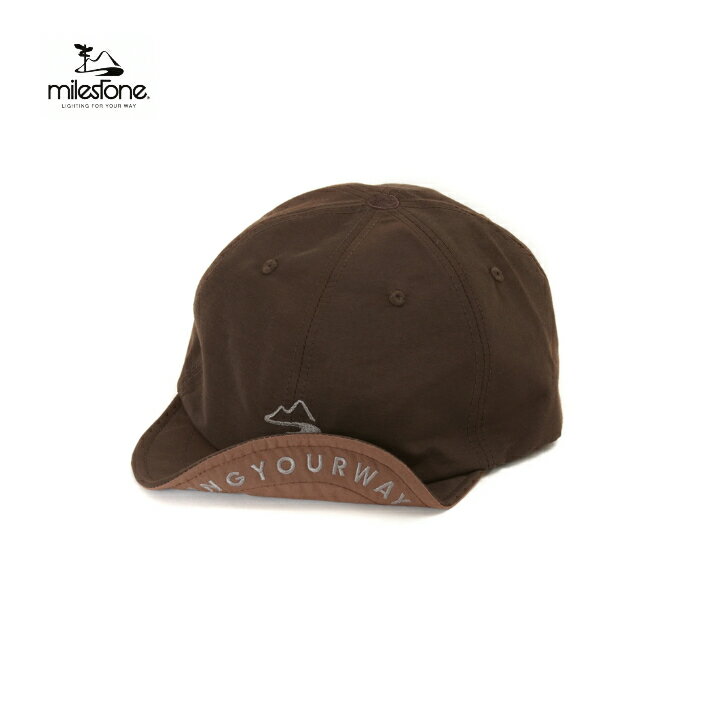 Rakuten - 【milestone マイルストーン】milestone Original Cap マイルストーンオリジナルキャップ ダークブラウン キャップ 帽子 ワイヤーブリム付きツバ サイズ調整可能 ヘルメット着用可能 トレラン ハイク 山行 アウトドア MSC-022 国内正規品