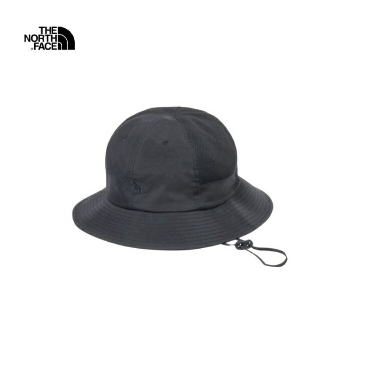 Rakuten - 【THE NORTH FACE ノースフェイス】ベントメッシュハット（キッズ） K ブラック KLサイズ ハット 帽子 サイズの調節可能 日除け 取り外し可能あご紐 普段使い キャンプ 林間学校 おでかけ アウトドア NNJ02522 国内正規品