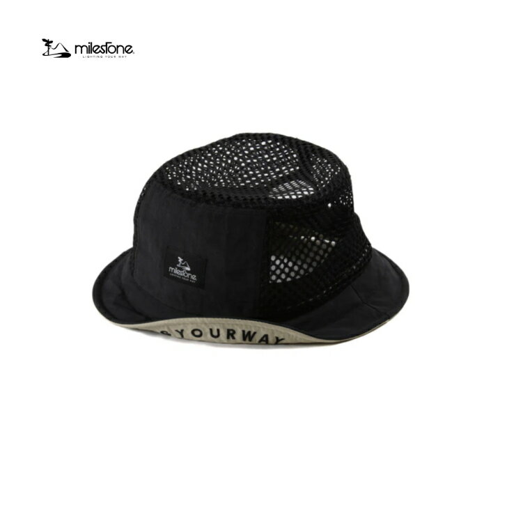 【milestone マイルストーン】Denali Hat デナリハット エボニーブラック ハット 帽子 ワイヤーブリム ツバ裏刺繍 LIGHTING YOUR WAY トレラン ハイク ファストパッキング 山行 キャンプ アウトドア MSC-025