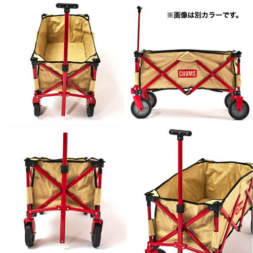 【国内正規品】【2022春夏】【CHUMS チャムス】CHUMS Folding Wagon チャムスフォールディングワゴン Natural/Yellow アウトドアワゴン コンパクト収納 CH62-1755 5%OFF ブービーウィンドスピナー付き