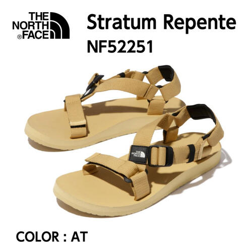 【THE NORTH FACE ノースフェイス】Stratum Repente ストレイタム レペンテ（ユニセックス） AT アンテロープタン×TNFブラック US8 26.0cm ストラップサンダル ウェビングテープ EVA素材 クッション性 アウトドア NF52251 国内正規品 10%OFF