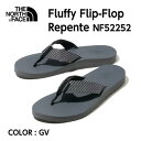 【THE NORTH FACE ノースフェイス】Fluffy Flip-Flop Repente フラッフィ フリップ フロップ レペンテ（ユニセックス） GV ミックスグレー×ヴァナディスグレー ストラップサンダル ビーチサンダル EVA素材 アウトドア NF52252 国内正規品 10%OFF