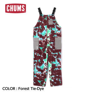 【CHUMS チャムス】Recycle Chumley Fleece Overall リサイクルチャムリーフリースオーバーオール Forest Tie-Dye Lサイズ オーバーオール フリース素材 肉厚 保温性 タウンユース アウトドア CH03-1268 10%OFF