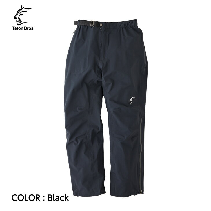 【Teton Bros. ティートンブロス】Yari Pant (Men) Black レインシェルパンツ Täsmä 完全防水 通気性 山行 トレッキング アルパイン アウトドア TB231-05