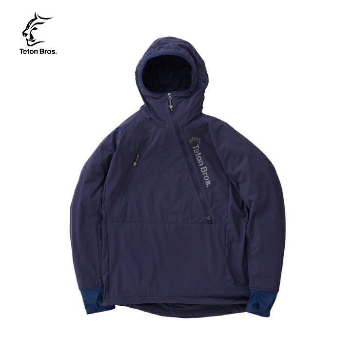 【Teton Bros. ティートンブロス】Run With Octa (Men) ランウィズオクタ メンズ Navy インサレーションフーディ プルオーバー Primeflex 通気性 防風性 StretchOcta 動的保温 トレッキング トレラン アウトドア TB241-18