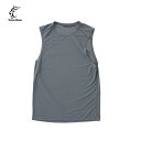 ELV1000 Non Sleeve (Men) Gray ノンスリーブ ワッフル形状生地 ドライタッチ 軽量 超撥水加工 リフレクターロゴ マウンテンランニング トレラン アウトドア TB241-47