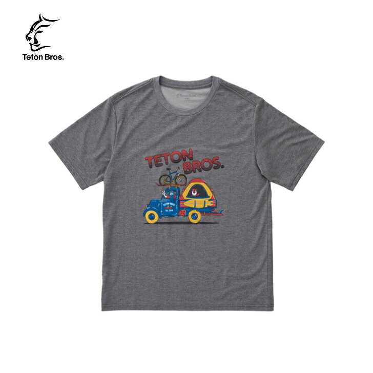 【Teton Bros. ティートンブロス】TB Pickup Tee (Men) ティービーピックアップティー メンズ Gray Tシャツ ショートスリーブ 半袖 ポリエステル 吸汗速乾性 抗ピリング性 耐久性 ストレッチ性 抗菌防臭加工 UPF30 山行 トレッキング アウトドア TB241-81