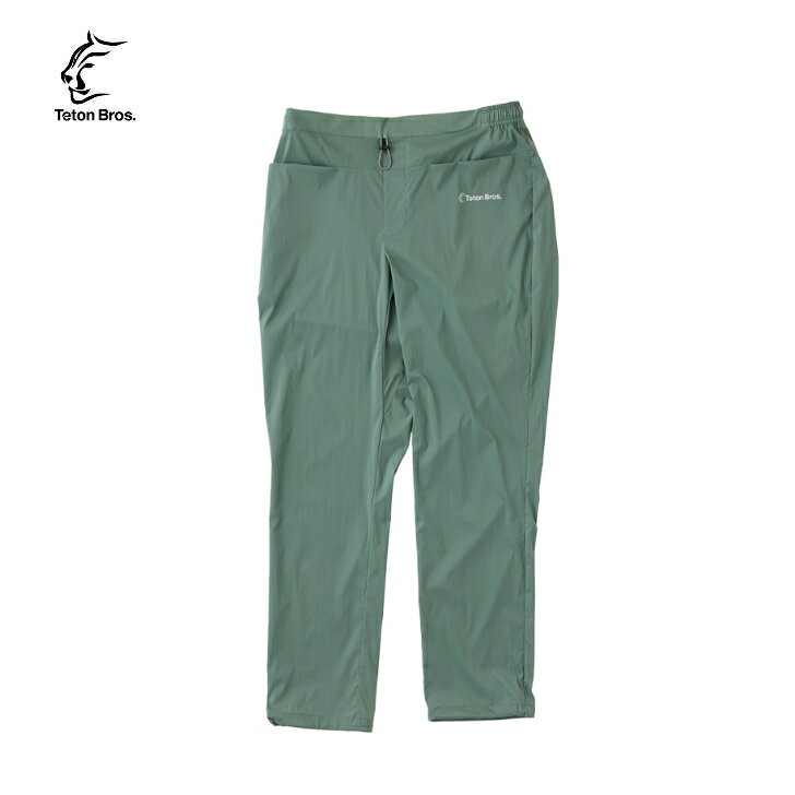 【Teton Bros. ティートンブロス】Wind River Pant (Unisex) ウインド リバー パンツ ユニセックス Grayish Green ウィンドシェルパンツ Pertex パッカブル 軽量 防風性 通気性 肌触り ストレッチ性 UL トレッキング トレイルランニング アウトドア TB241-21