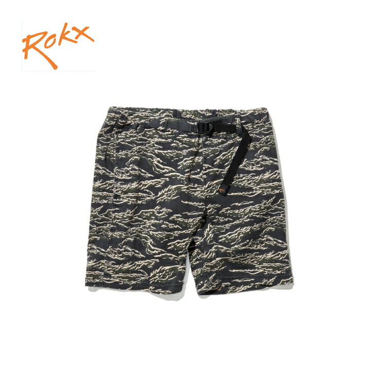 【ROKX ロックス】MG CAMOUFLAGE SHORT エムジーカモフラージュショーツ BLACK TIGER クラインミングパンツ ショートパンツ ショーツ ストレッチ性 タウンユース クライミング アウトドア 国内正規品