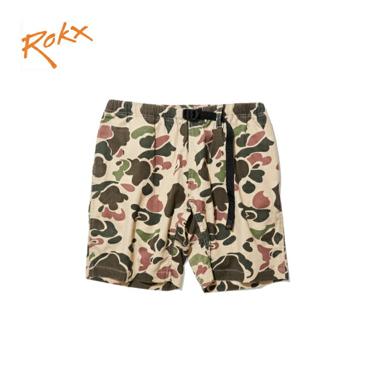 【ROKX ロックス】MG CAMOUFLAGE SHORT エムジーカモフラージュショーツ DUCK CAMO クラインミングパンツ ショートパンツ ショーツ ストレッチ性 タウンユース クライミング アウトドア 国内正規品