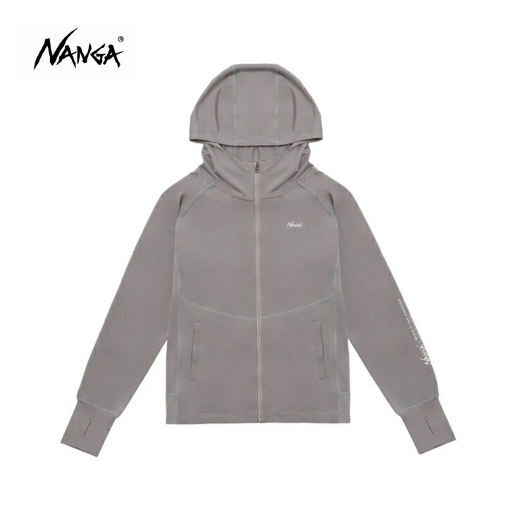 【NANGA ナンガ】RASH GUARD ZIP PARKA W ラッシュガード ジップパーカー (ウィメンズ) GRY グレー WSサイズ ラッシュガード ジップパーカ フード付き サムホール 日焼け対策 水陸両用 速乾性 通気性 水遊び レジャー ランニング アウトドア