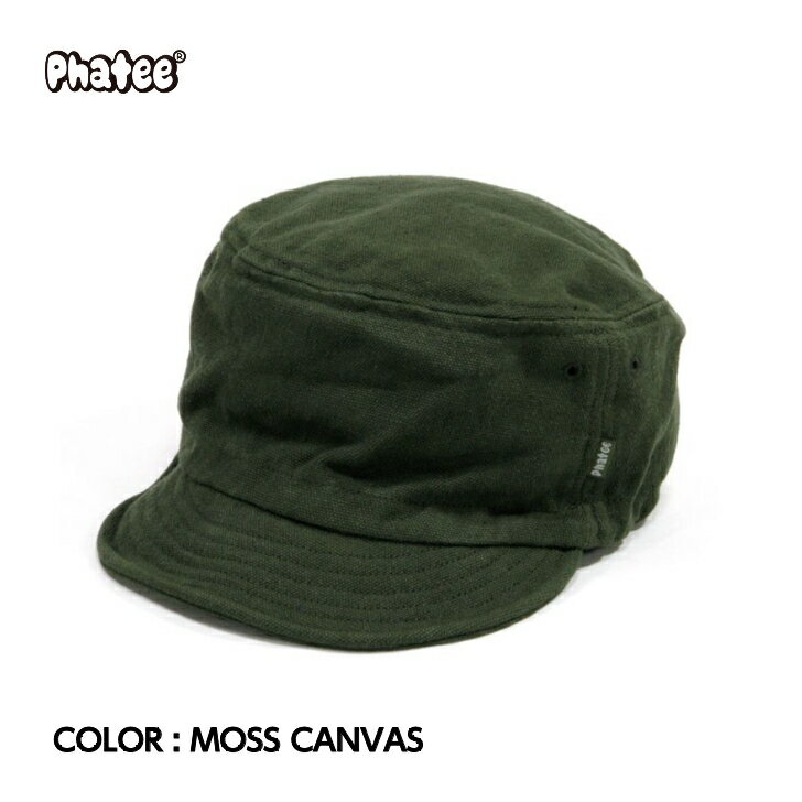 ヘンプ 帽子（メンズ） 【Phatee ファティー】HALF CAP HEMP CANVAS ハーフキャップヘンプキャンバス MOSS CANVAS ワンサイズ キャップ ワークキャップ 帽子 ヘンプコットン サイズ調節可能 ワイヤー入りつば タウンユース フェス アウトドア 14100123