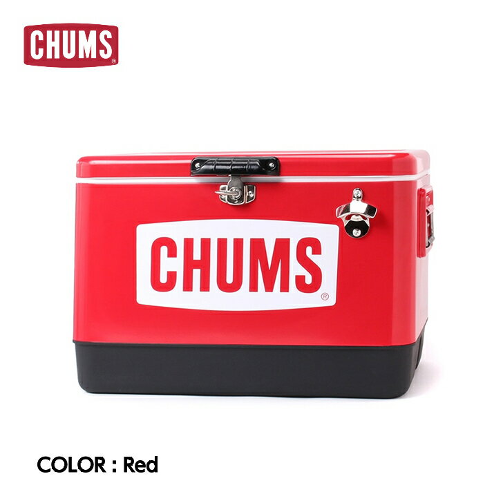 yCHUMS `XzCHUMS Steel Cooler Box 54L `XX`[N[[{bNX54L Red bh n[h^Cv 𔲂t Lv BBQ t@~[Lv AEghA Eu[r[EBhXsi[t CH62-1802 10%OFF