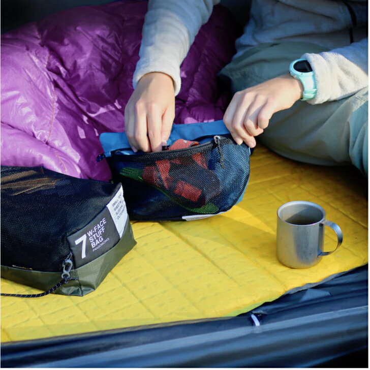 【PAAGO WORKS パーゴワークス】W-FACE STUFFBAG 1 スタッフバック モスグリーン トラベルポーチ WET&DRY トレッキング キャンプ UL アウトドア 3