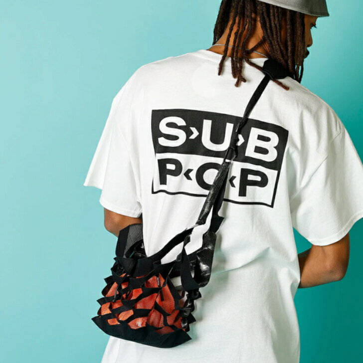 【COMMON EDUCATION コモンエデュケーション】NET BAG ネットバッグ BLACK/ORANGE ワンサイズ ショルダーバッグ 網袋 X-pac 防水性 耐久性 巾着 メッシュ コーデュラ タウンユース アウトドア 国内正規品 3