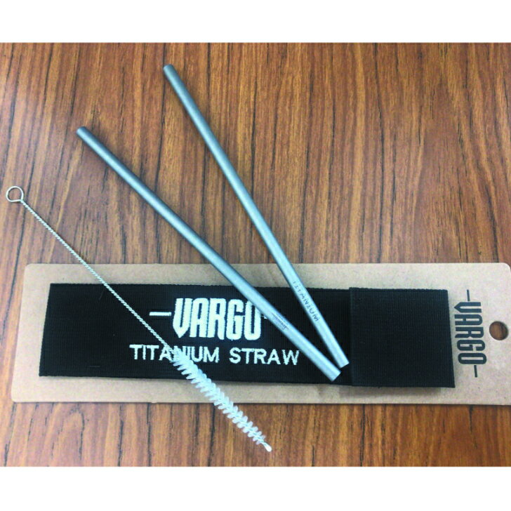 【VARGO バーゴ】チタニウムストロー 2本セット チタン製 ブラシ付き 収納袋付き 普段使い キャンプ アウトドア T-487 国内正規品 3