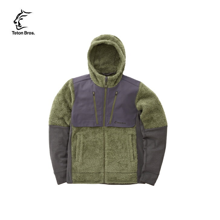 【Teton Bros. ティートンブロス】Octa Highloft Tec Hoody (Unisex) オクタハイロフトテックフーディ ユニセックス Green グリーン ウールハイロフトフリース 高ストレッチ性 山行 トレッキング アウトドア TB243-24